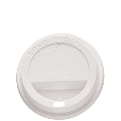 Solo White Plastic Traveler Lid Only, 10 Ounce -- 1000 per case.