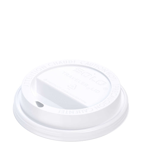 Solo White Plastic Traveler Lid Only, 10 Ounce -- 1000 per case.