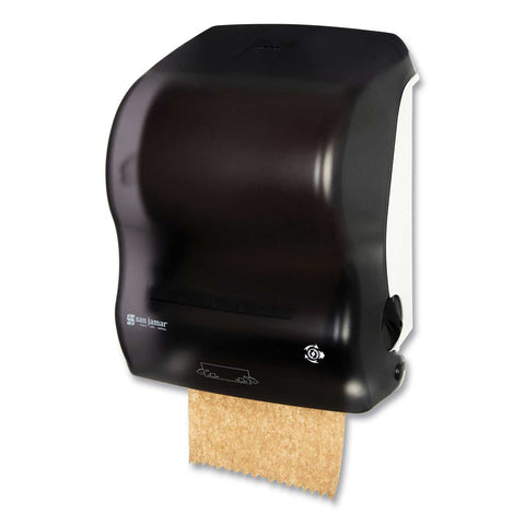 San Jamar Black Simplicity Mechanical Roll Towel Dispenser, 15.25 x 13 x 10.25 inch