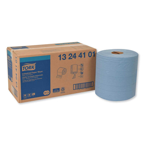 Tork 4 Ply Blue Industrial Paper Wiper, 11 x 15.75 inch - 375 per roll -- 2 rolls per case