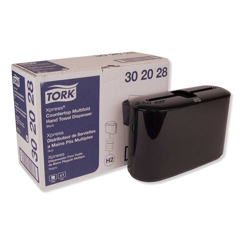 Tork Xpress Black Countertop Towel Dispenser, 12.68 x 4.56 x 7.92 inch