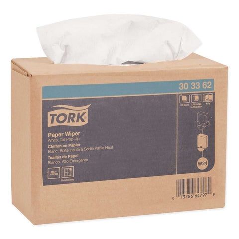 Tork White Multipurpose Paper Wiper, 9.75 x 16.75 inch -125 per box -- 8 boxes per case