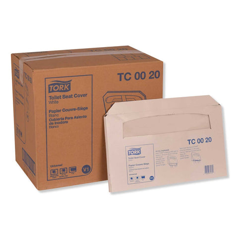 Tork White Toilet Seat Cover, 14.5 x 17 inch - 250 per pack -- 20 packs per case
