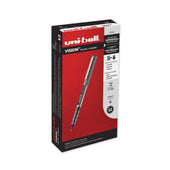 Uni Ball Vision Gray Barrel Fine 0.7 mm Stick Roller Ball Pen with Majestic Purple Ink -- 12 per case