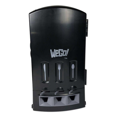 WeGo Plastic Black Cutlery Dispenser, 13.39 x 15.75 x 23.62 inch