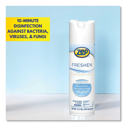 Zep Spring Mist Freshen Disinfectant Spray, 15.5 Ounce Aerosol -- 12 per case