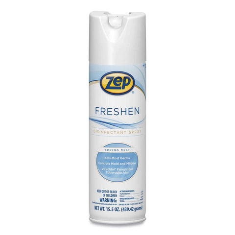 Zep Spring Mist Freshen Disinfectant Spray, 15.5 Ounce Aerosol -- 12 per case