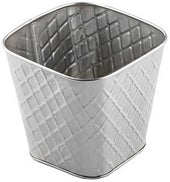 Tablecraft Lattice Collection Stainless Steel Tapered Square Fry Cup, 4 x 4 x 3.5 inch