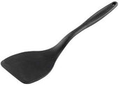Tablecraft Black Silicone and Stainless Steel Solid Spatula, 12.875 inch Length