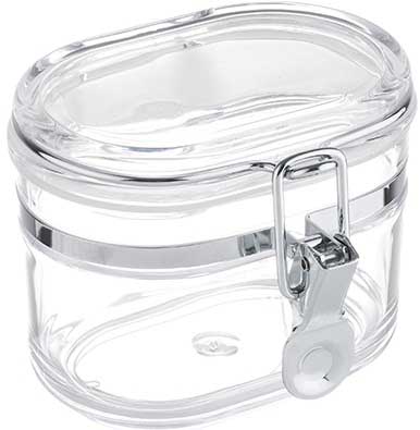 Tablecraft Clear Plastic Oval Resealable Jar, 12 Ounce -- 12 per case.