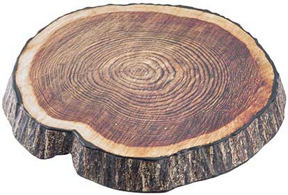 Tablecraft Lindenwood Collection Growth Ring Melamine Platter, 9.4 inch