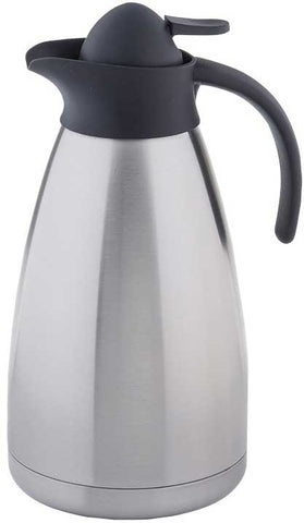 Tablecraft Stainless Steel and Black Plastic Accents Vacuum Coffee Carafe, 68 Ounce