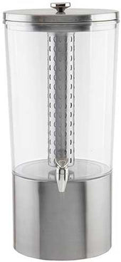 Tablecraft Single Stainless Steel Upscale Beverage Dispenser with Tritan Plastic and Nickel Plated ABS Faucet, 4.5 Gallon Capacity