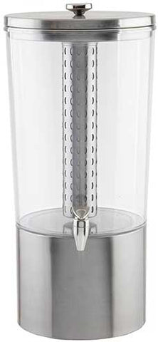 Tablecraft Single Stainless Steel Upscale Beverage Dispenser with Tritan Plastic and Nickel Plated ABS Faucet, 4.5 Gallon Capacity