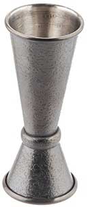 Tablecraft 18/8 Stainless Steel Black Acid Etch Finish Japanese Jigger, 0.5 Ounce / 1 Ounce