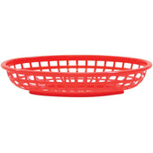 Tablecraft Plastic Red Oval Classic Basket, 9.3 x 6 x 1.875 inch -- 36 per case