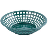 Tablecraft Forest Green Round Serving Basket, 8 x 8 x 2 inch -- 36 per case