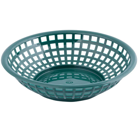 Tablecraft Forest Green Round Serving Basket, 8 x 8 x 2 inch -- 36 per case