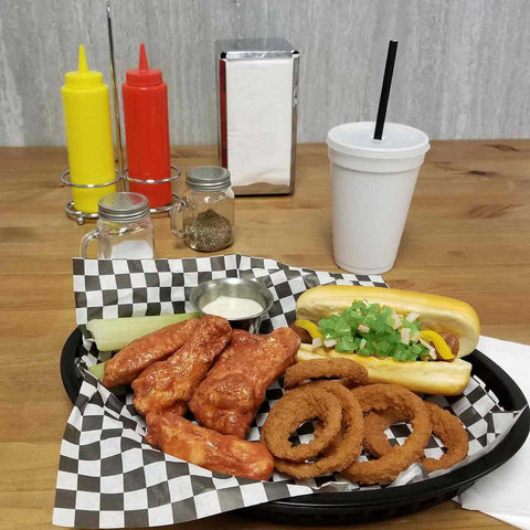 Tablecraft Plastic Black Oval Chicago Basket, 10.5 x 7 x 1.5 inch -- 36 per case