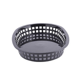Tablecraft Plastic Black Oval Chicago Basket, 10.5 x 7 x 1.5 inch -- 36 per case