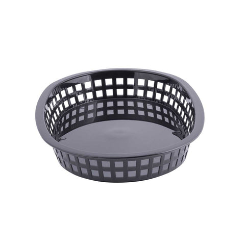 Tablecraft Plastic Black Oval Chicago Basket, 10.5 x 7 x 1.5 inch -- 36 per case