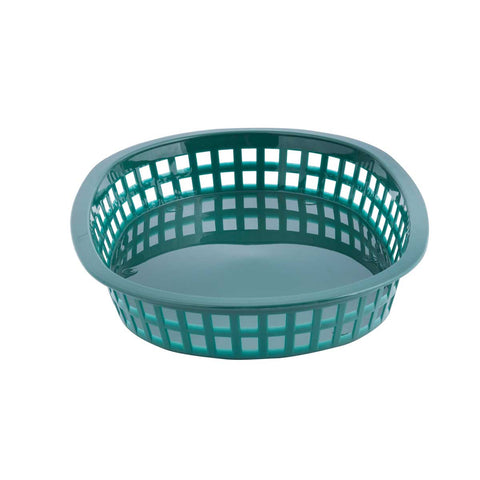 Tablecraft Plastic Forest Green Oval Chicago Basket, 10.5 x 7 x 1.5 inch -- 36 per case