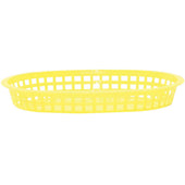 Tablecraft Plastic Yellow Oval Chicago Basket, 10.5 x 7 x 1.5 inch -- 36 per case