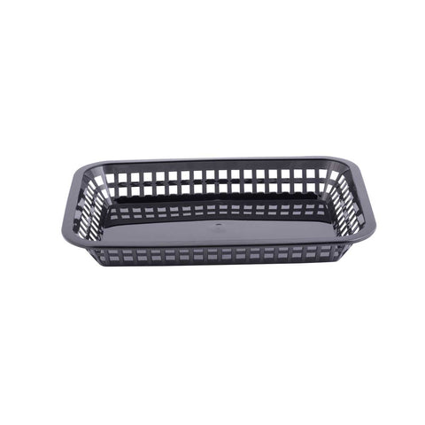 Tablecraft Black Rectangular Grande Basket, 10.75 x 7.75 x 1.5 inch -- 36 per case