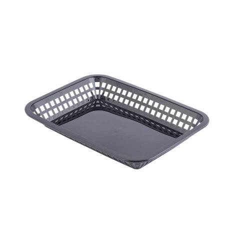 Tablecraft Black Rectangular Grande Basket, 10.75 x 7.75 x 1.5 inch -- 36 per case