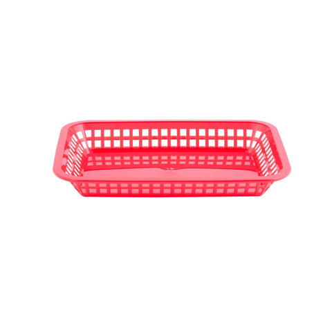 Tablecraft Red Rectangular Grande Basket, 10.75 x 7.75 x 1.5 inch -- 36 per case