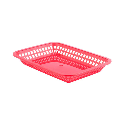 Tablecraft Red Rectangular Grande Basket, 10.75 x 7.75 x 1.5 inch -- 36 per case