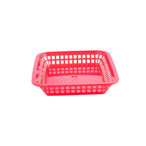 Tablecraft Red Rectangular Grande Basket, 10.75 x 7.75 x 1.5 inch -- 36 per case