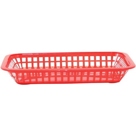 Tablecraft Red Rectangular Grande Basket, 10.75 x 7.75 x 1.5 inch -- 36 per case