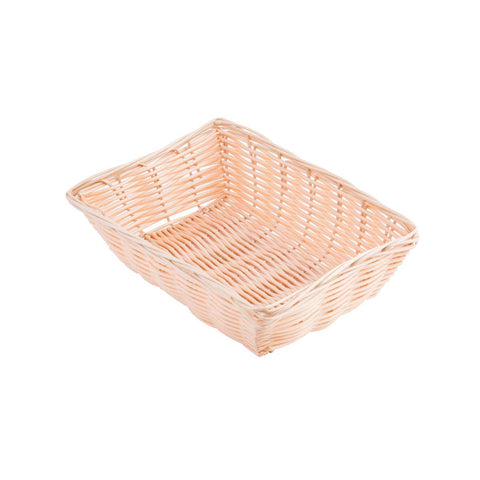 Tablecraft Plastic Rectangle Natural Serving Basket, 9 x 6 x 2.5 inch -- 12 per case