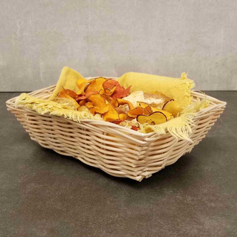 Tablecraft Plastic Rectangle Natural Serving Basket, 9 x 6 x 2.5 inch -- 12 per case