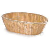 Tablecraft Plastic Oval Natural Serving Basket, 10 inch -- 12 per case