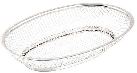 Tablecraft Stainless Steel Large Classic Oval Basket, 12 x 8.5 x 1.75 inch