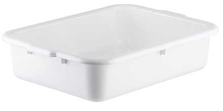 Tablecraft High Density Polyethylene White Food Storage Box, 21.5 x 15.75 x 7 inch -- 12 per case.