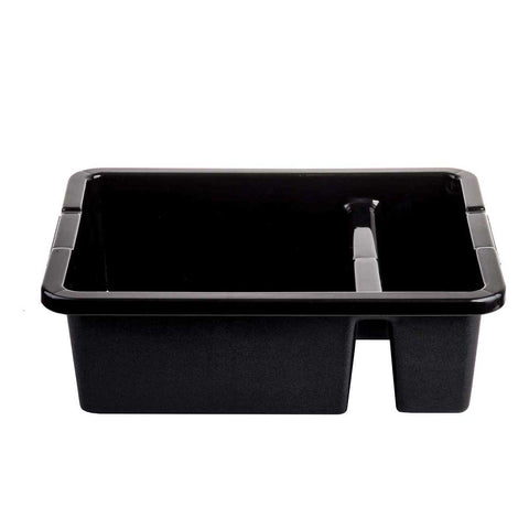 Tablecraft Heavy Duty Black Divided Tote Box, 15 x 22 x 7 inch -- 6 per case