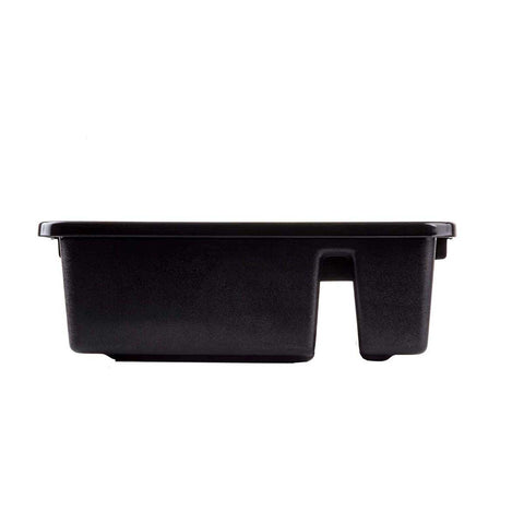 Tablecraft Heavy Duty Black Divided Tote Box, 15 x 22 x 7 inch -- 6 per case