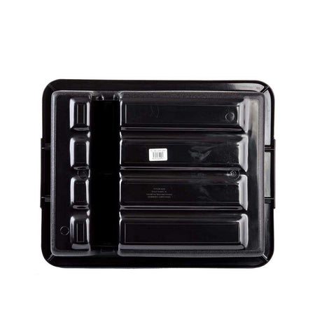 Tablecraft Heavy Duty Black Divided Tote Box, 15 x 22 x 7 inch -- 6 per case