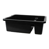 Tablecraft Heavy Duty Black Divided Tote Box, 15 x 22 x 7 inch -- 6 per case