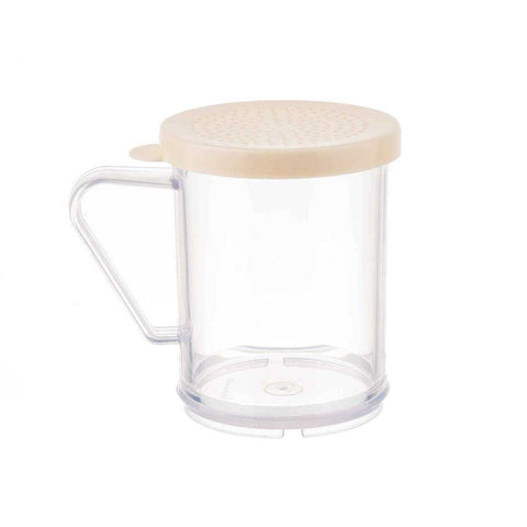 Tablecraft Plastic Dredge with Beige Salt and Pepper Lid, 10 Ounce -- 12 per case
