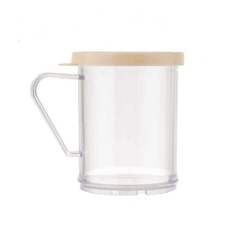 Tablecraft Plastic Dredge with Beige Salt and Pepper Lid, 10 Ounce -- 12 per case