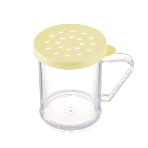 Tablecraft Plastic Dredge with Yellow Cheese Lid, 10 Ounce -- 12 per case