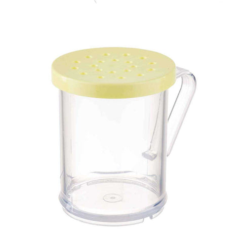 Tablecraft Plastic Dredge with Yellow Cheese Lid, 10 Ounce -- 12 per case