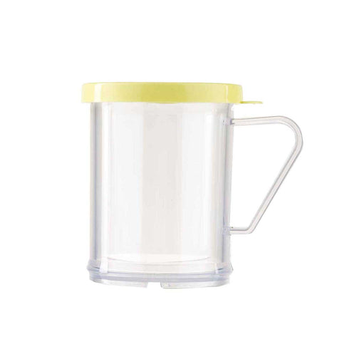 Tablecraft Plastic Dredge with Yellow Cheese Lid, 10 Ounce -- 12 per case