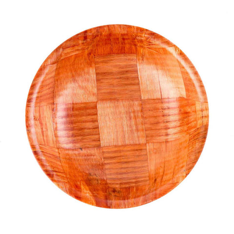 Tablecraft Mahogany Woven Wood Salad Bowl, 8 inch -- 12 per case