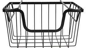 Tablecraft Grand Master Transformer Collection Black Powder Coated Metal Stackable Hanging Basket, 15.5 x 9.5 x 8.875 inch