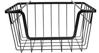 Tablecraft Grand Master Transformer Collection Black Powder Coated Metal Stackable Hanging Basket, 16.375 x 12.25 x 9.25 inch